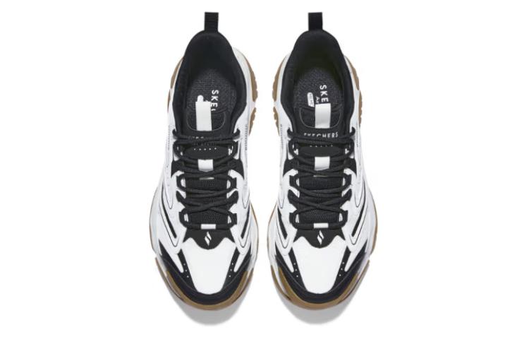 Lookbook Skechers 舒適簡約 防滑耐磨 低筒 生活休閒鞋 男款 白黑色