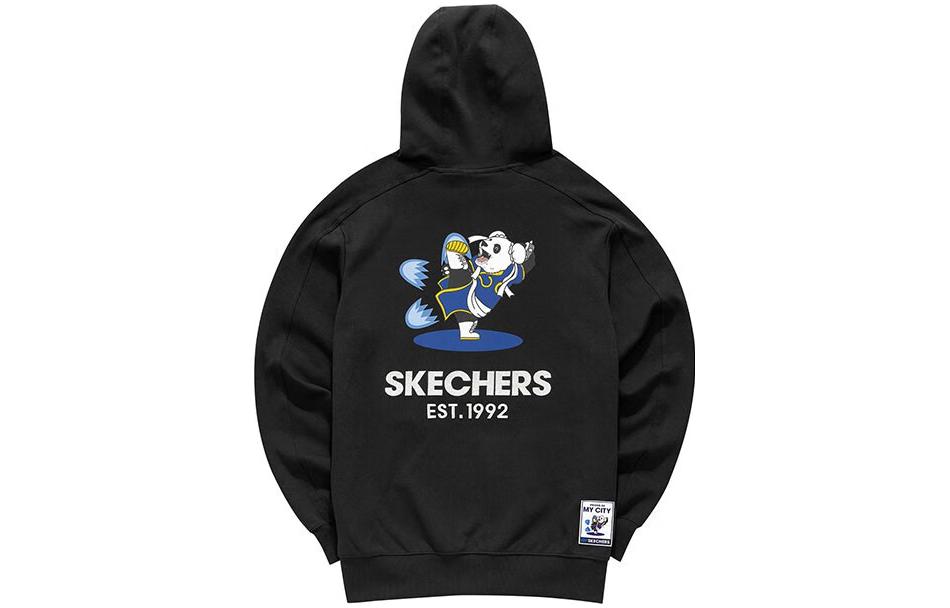 Skechers Multicolor City Series Logo Print Hoodie Unisex - Deep Black L121U100-002K