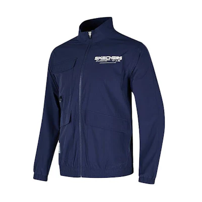 Skechers Navy Functional Pocket Letter Zipper Track Jacket P224M042-02MZ