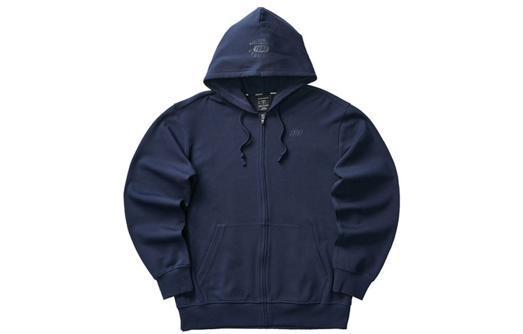 Skechers Navy Knit Hoodie Jacket - Colorful Casual Series, Breathable & Stylish L323M041-002Z
