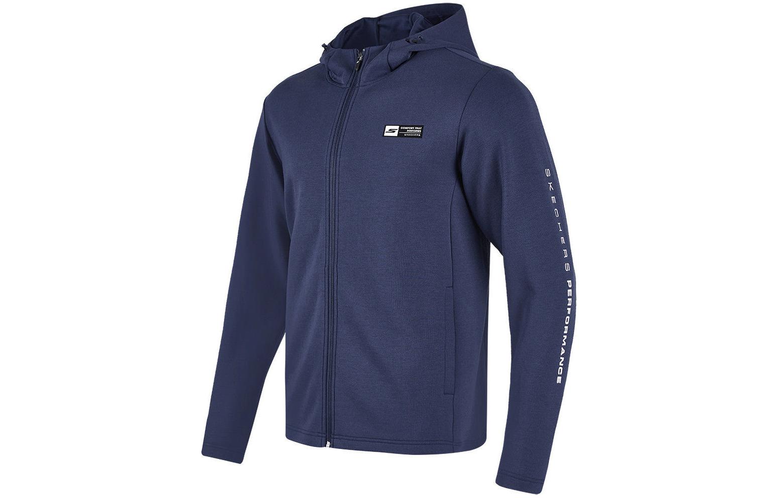 Skechers Navy Letter Print Hoodie Zip Jacket P423M095-02MZ