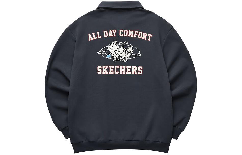 Skechers New Year Knit Half-Zip Pullover Sweatshirt Charcoal Gray L124M009-000G