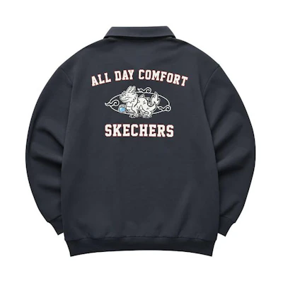 Skechers New Year Knit Half-Zip Pullover Sweatshirt Charcoal Gray L124M009-000G