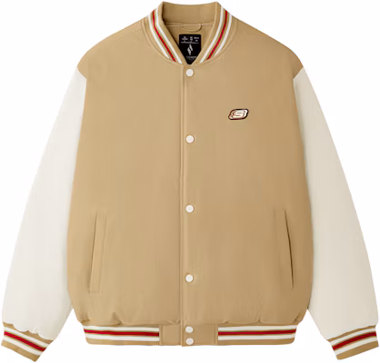 Skechers New Year Series Beige Varsity Jacket Unisex with Logo Colorblock Design L125U042-00VC Buy Skechers New Year Series Beige Varsity Jacket Unisex with Logo Colorblock Design L125U042-00VC