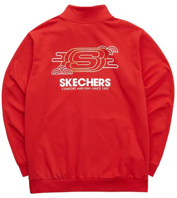 Skechers Siri Tahun Baru Merah Jaket Racing dengan Cetakan Logo & Rekaan Zip L122M061 Buy Skechers Siri Tahun Baru Merah Jaket Racing dengan Cetakan Logo & Rekaan Zip L122M061
