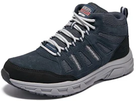 Lookbook Skechers 運動 吸汗包裹性 高筒 戶外功能鞋 男款 藍灰色