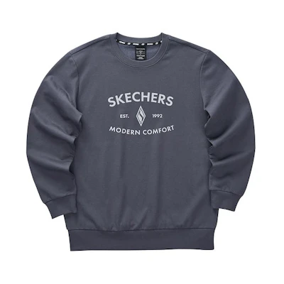 Skechers Odyssey Gray Alphabet Crewneck Casual Sweatshirt Unisex L323U174-026R