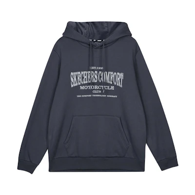 Skechers Odyssey Gray Letter Print Fleece Hoodie L423M132-026R