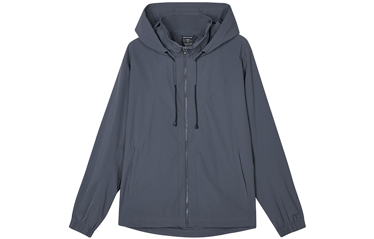 Skechers Odyssey Gray Solid Zip-Up Hoodie Jacket L323M069-026R