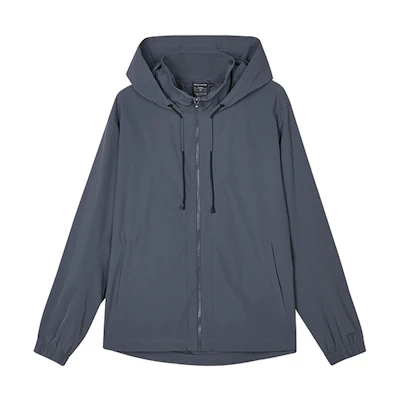Skechers Odyssey Gray Solid Zip-Up Hoodie Jacket L323M069-026R