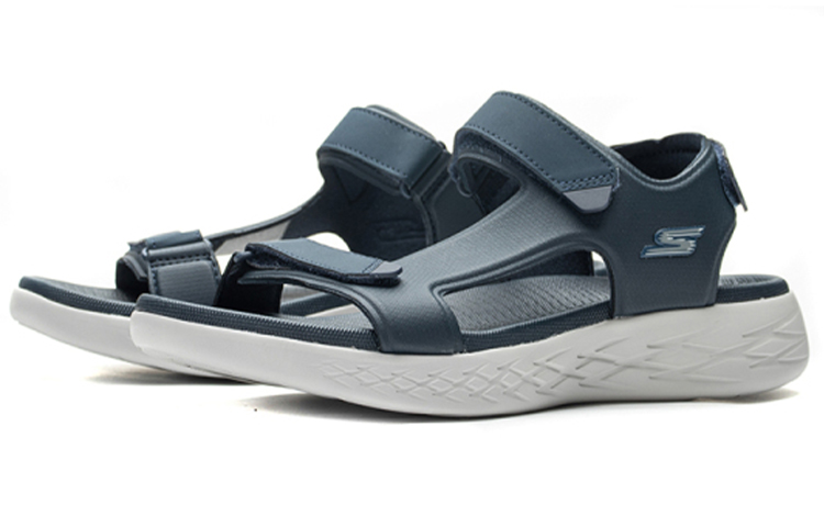 Lookbook Skechers On-The-Go 600 Sandal Kasual Biru Tua Navy Pria Wanita 55366-NVY