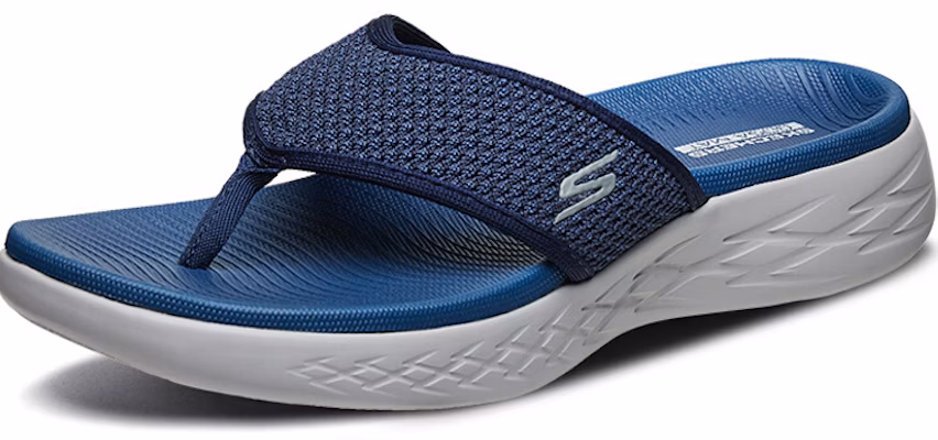 Skechers On-The-Go 600 Soft Sole Wear-Resistant Flip-Flops Blue 55375-NVBL Order Skechers On-The-Go 600 Soft Sole Wear-Resistant Flip-Flops Blue 55375-NVBL