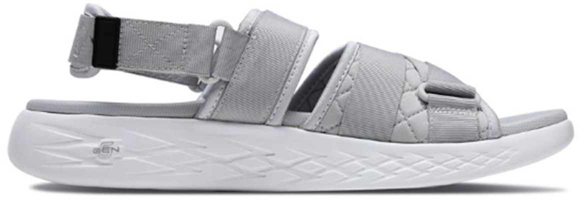 Skechers On-The-Go 600 Sandals Grey/White 55367-LTGY Order Skechers On-The-Go 600 Sandals Grey/White 55367-LTGY