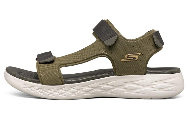 Skechers On The Go 600 Velcro Olive Green Sandals 55383-OLV