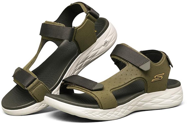 Skechers On The Go 600 Velcro Olive Green Sandals 55383-OLV Lookbook Skechers On The Go 600 Velcro Olive Green Sandals 55383-OLV
