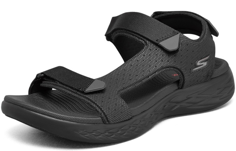 Order Skechers On The Go 600 Klittenband Outdoor Zwart Platte Sport Sandalen 55383-BBK