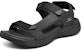 Skechers On The Go 600 Velcro Sukan Hitam Tapak Rata Sandal Terbuka 55383-BBK