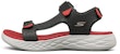 Skechers On The Go 600 Sandal Velcro Hitam/Merah 55383-BKRD