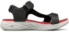 Order Skechers On The Go 600 Sandal Velcro Hitam/Merah 55383-BKRD