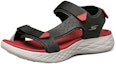 Lookbook Skechers On The Go 600 Sandal Velcro Hitam/Merah 55383-BKRD