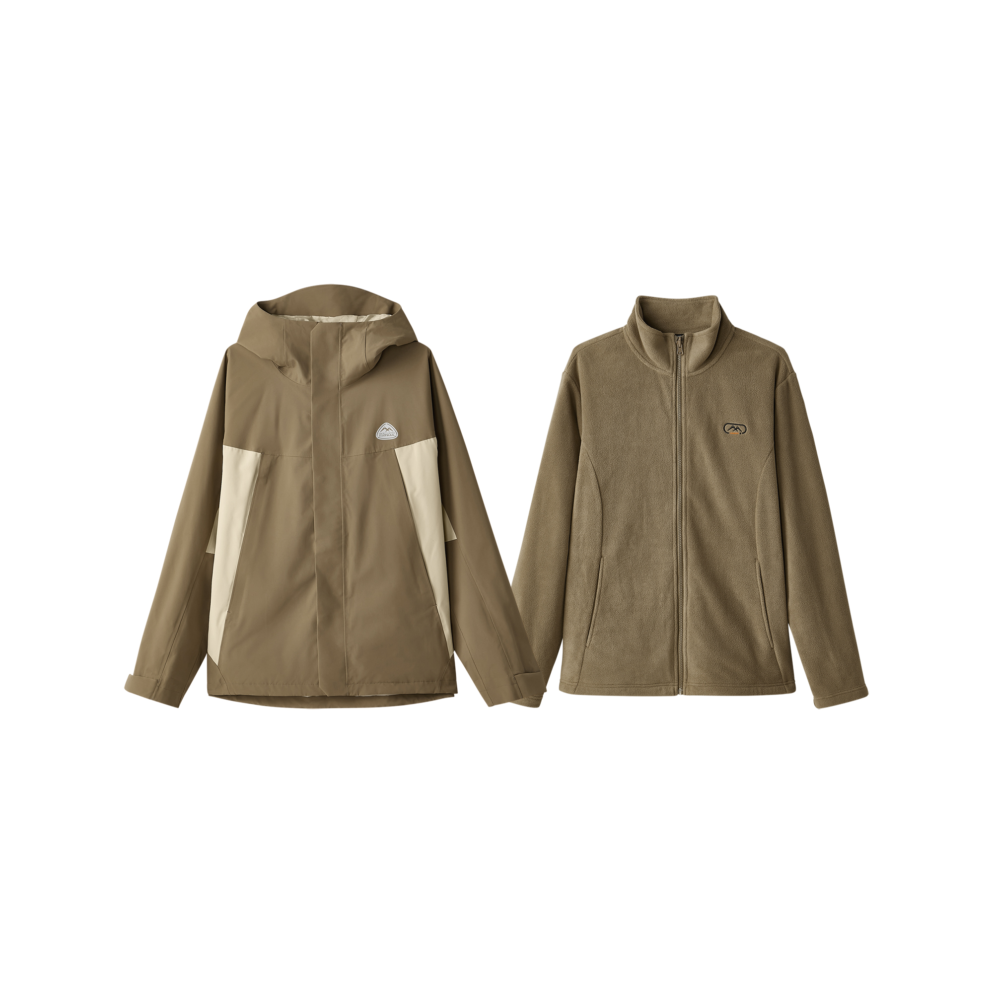 Skechers Outdoor 3-in-1 Waterproof Windproof Hiking Jacket - Brown/Khaki L324M149-05GB