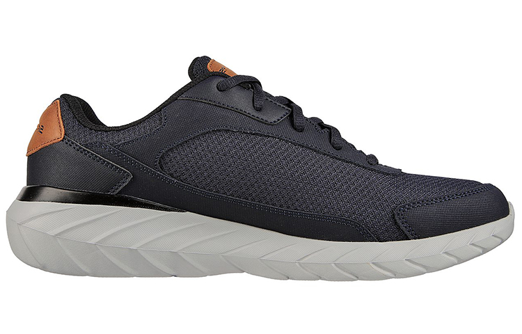 Order Skechers Overhaul 2.0 'Enforcer Navy Blue' kasut lelaki biru tentera. 232289-NVY