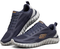Skechers Overhaul 2.0 輕便回彈 低筒 運動休閒鞋 藍灰 Lookbook Skechers Overhaul 2.0 輕便回彈 低筒 運動休閒鞋 藍灰