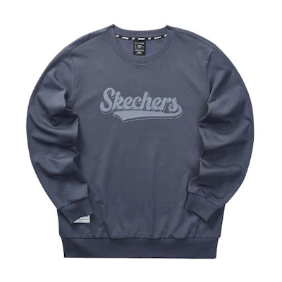 Skechers Oversized Logo Print Casual Sweatshirt Unisex Odyssey Gray L323U075-026R
