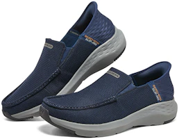 Shop Skechers 一腳蹬舒適 減震防滑耐磨 低幫 生活休閒鞋 男款 黑色