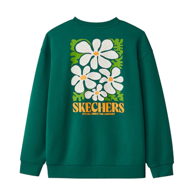 Skechers Plush Warm Commuter Casual Crewneck Sweatshirt Unisex - Evergreen L424U315-001Z