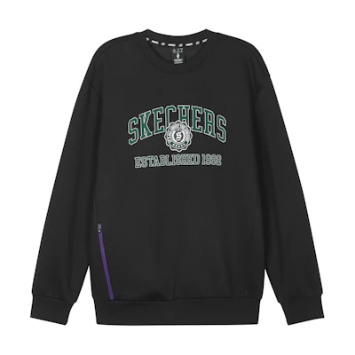 Skechers Printed Crewneck Oversized Sweatshirt Unisex Black L424U054-0018