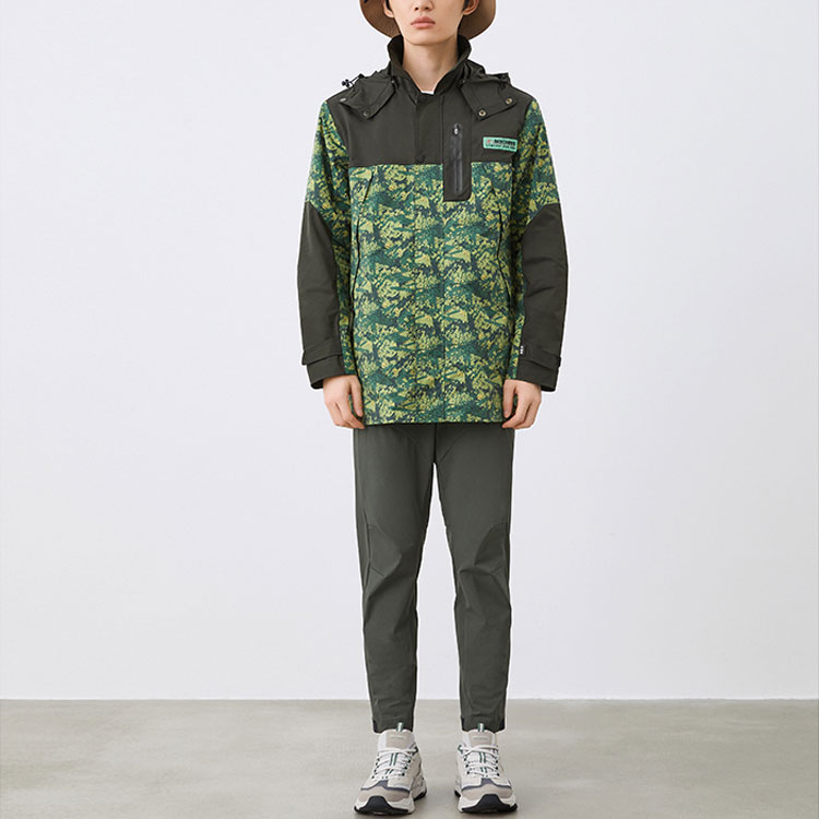Skechers Printed Hooded Outdoor Jacket Green Camo Full-Print Design L321M132 圖 4