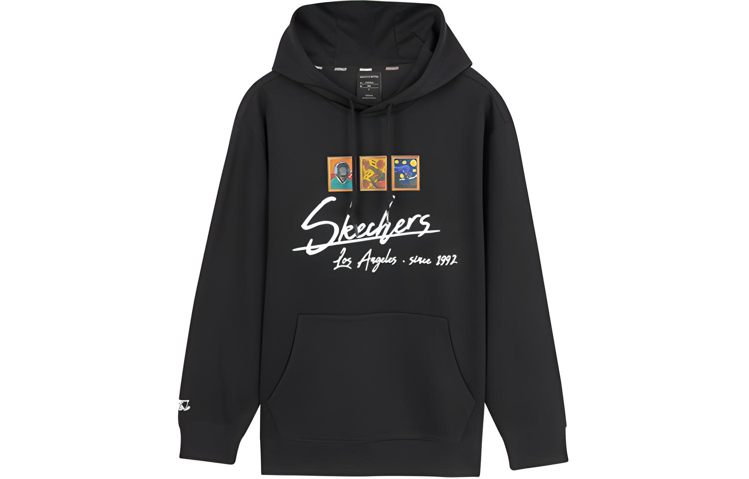 Skechers Printed Knit Pullover Sweatshirt Unisex - Deep Black L420U055