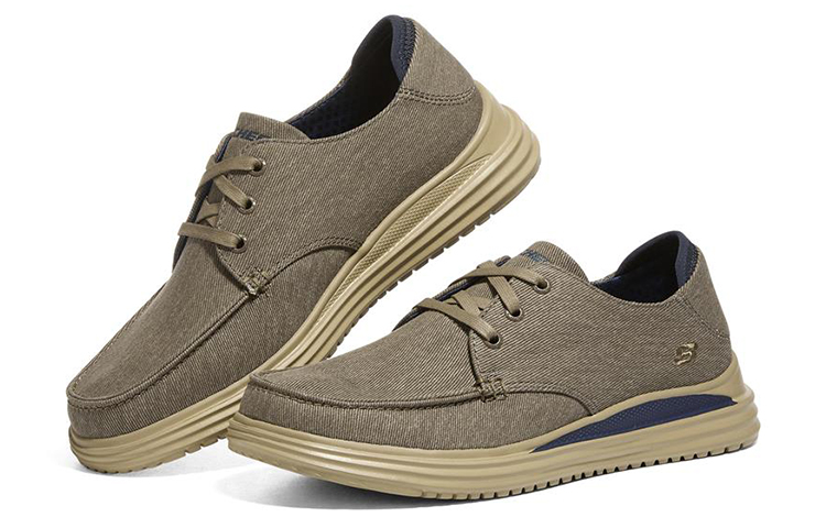 Lookbook Skechers Proven "Khaki" - Baskets Skechers Homme Khaki 204471-KHK