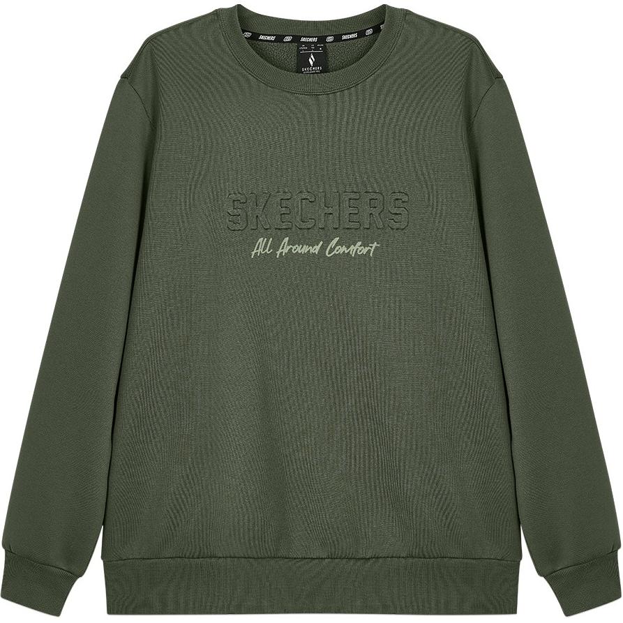 Skechers Pullover Crewneck Fleece Sweatshirt Dark Green L424M090-00L2