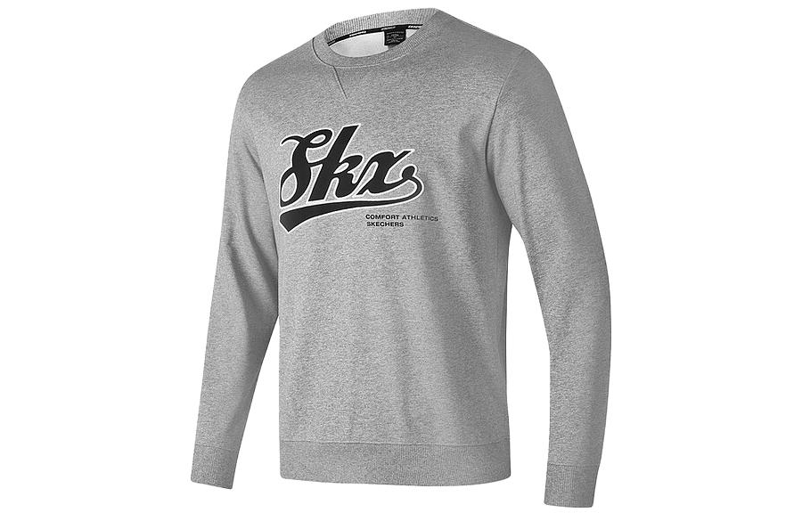 Skechers Pullover Crewneck Sweatshirt with Letter Print in Gray P423M048-00RP
