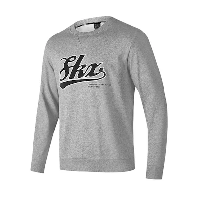 Skechers Pullover Crewneck Sweatshirt with Letter Print in Gray P423M048-00RP