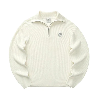 Skechers Pullover Half-Zip Polo Sweatshirt Tofu White Essentials Series L423M061-0211