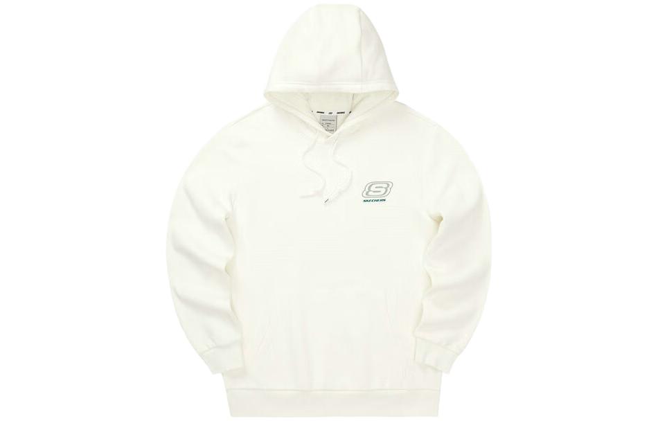 Skechers Pullover Hoodie Cotton White Long-Sleeve Casual Sweatshirt L322U090-0074