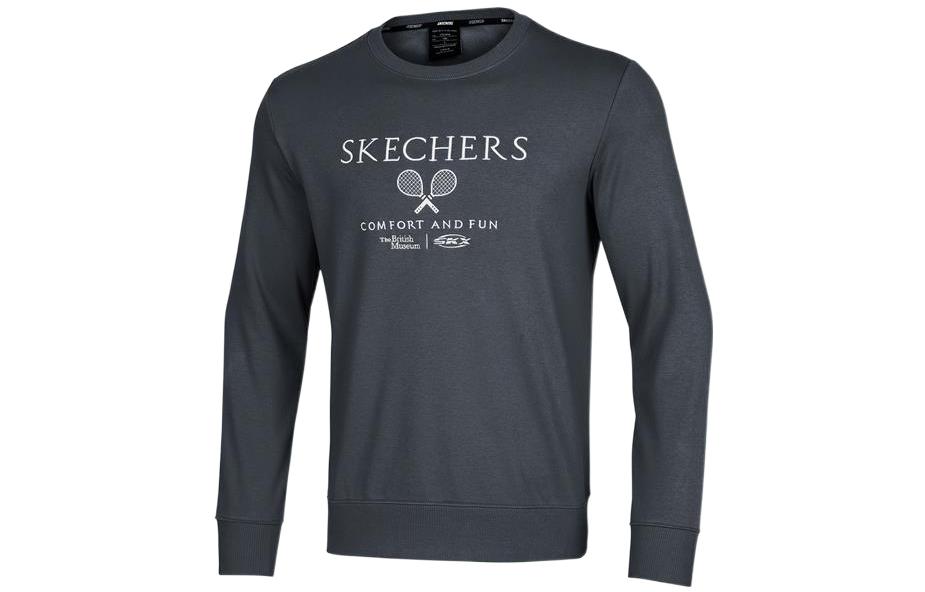 Skechers Pullover Round-Neck Sweatshirt Unisex Blue Casualwear P122U004