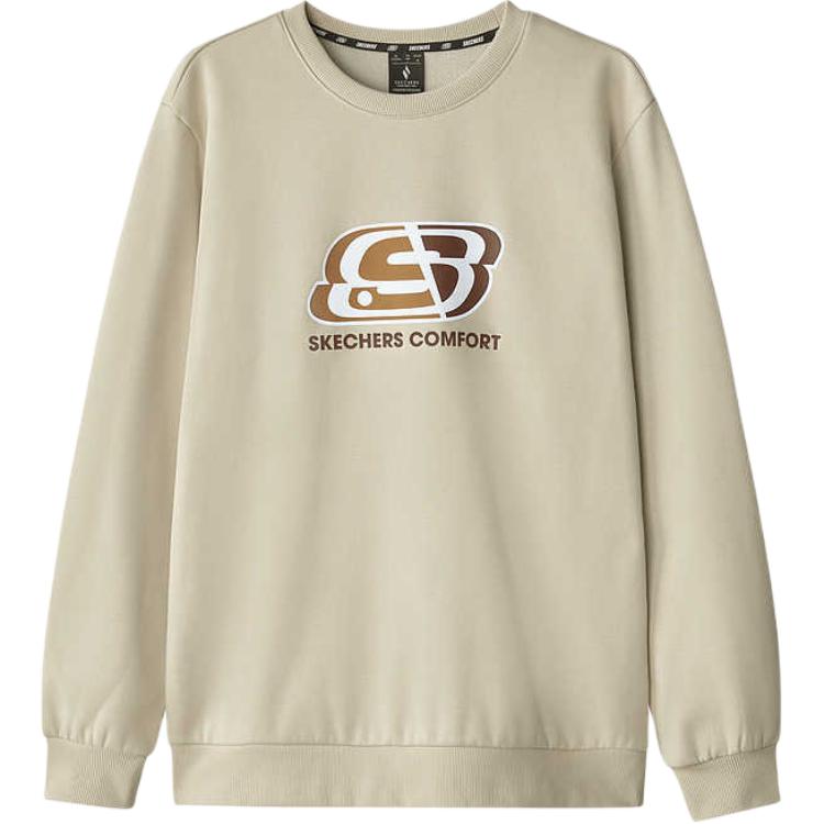 Skechers Pullover Sweatshirt Unisex Light Brown Warm Casual Crewneck Style L324U166-0046