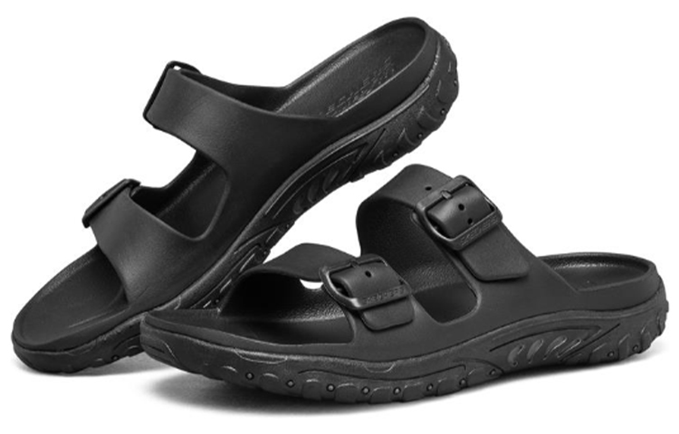 Lookbook Skechers Reggae Casual Black Slippers 204150-BBK