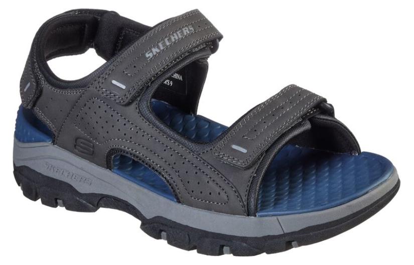 Lookbook Skechers 寬鬆版型：Tresmen-Garo 舒適百搭運動涼鞋 灰色