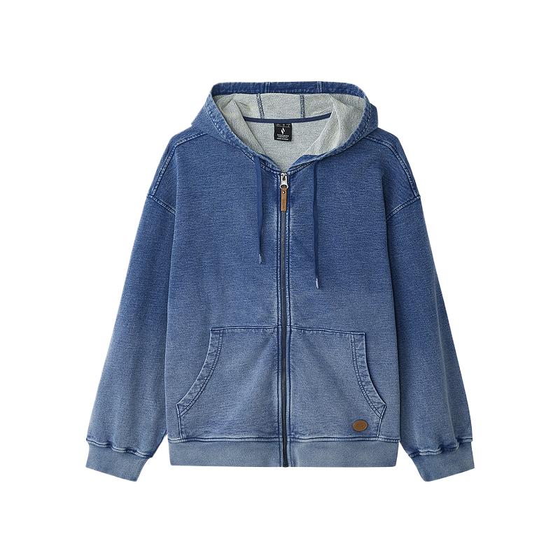 Skechers Relaxed Fit Knit Hoodie Jacket Unisex - Denim Tie-Dye Blue L125U008-053S