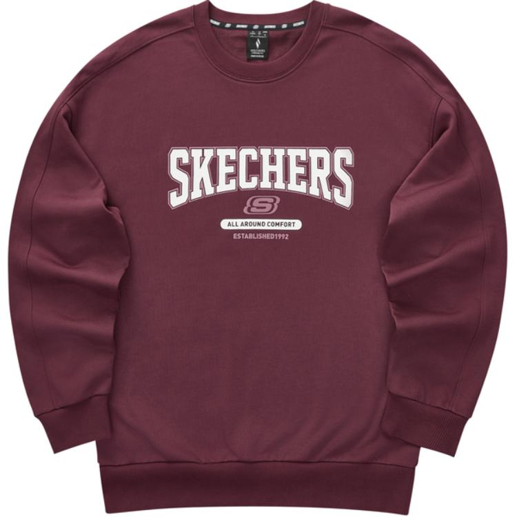 Skechers Retro American Style Knit Pullover Crewneck Unisex Sweatshirt Pink L324U100-02C9