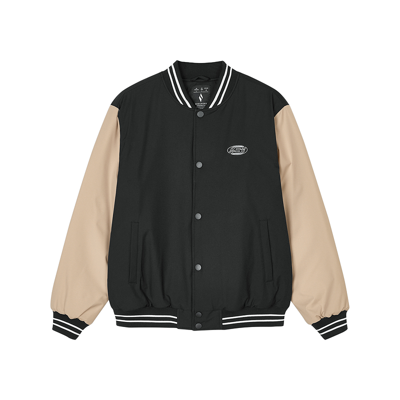 Skechers Retro College Style Water-Resistant Warm Jacket Carbon Black L324U110-0018