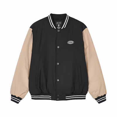 Skechers Retro College Style Water-Resistant Warm Jacket Carbon Black L324U110-0018