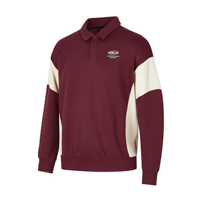 Skechers Retro Colorblock Letter Print Sweatshirt Unisex - Grape Red P424U018-003T