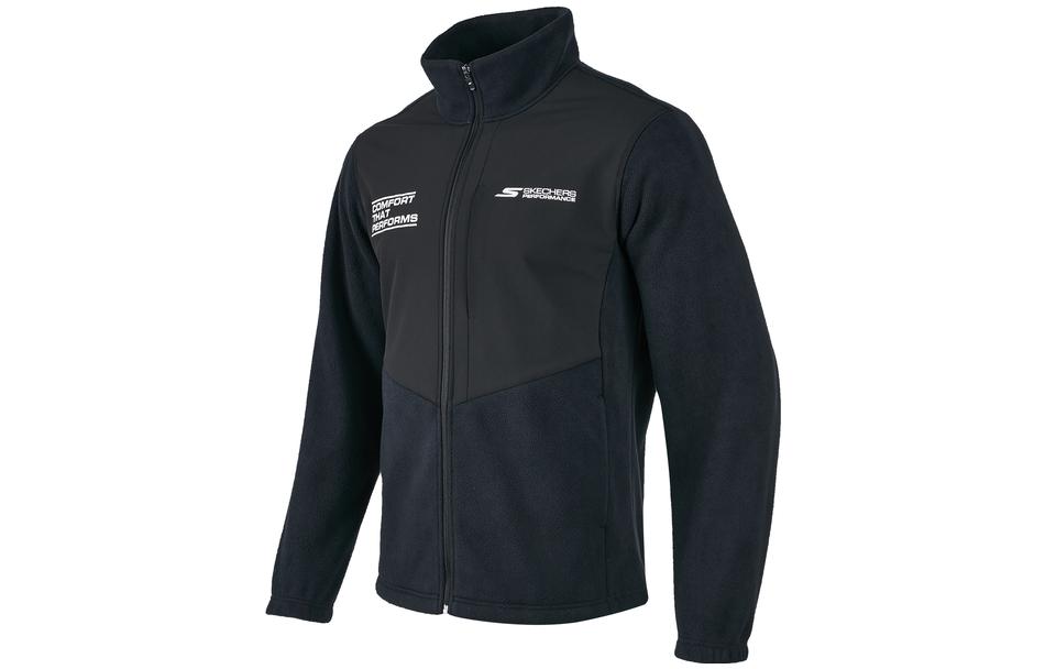 Skechers Retro Colorblock Logo Fleece Jacket Carbon Black P423M070-0018