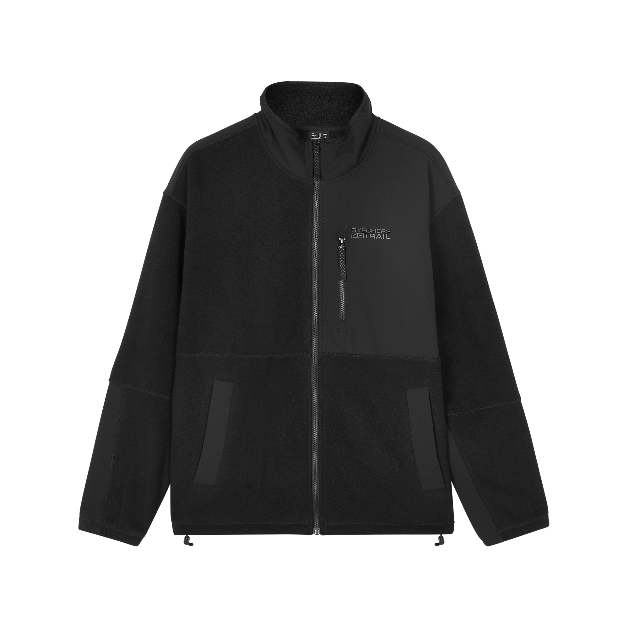 Skechers Retro Colorblock Stand Collar Jacket - Black, Stylish & Comfortable L424M039-0018